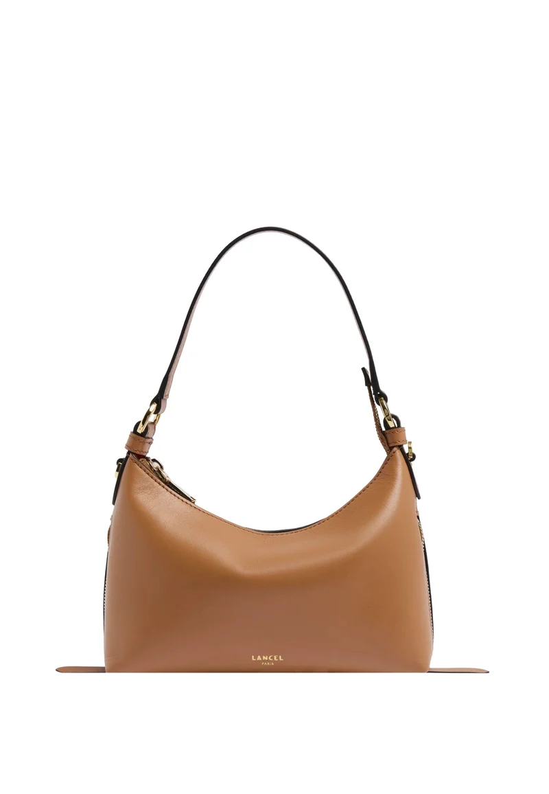 Lancel Origami Sac Baby Hobo Zippé Cuir Camel