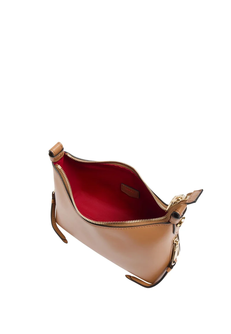 Lancel Origami Sac Baby Hobo Zippé Cuir Camel