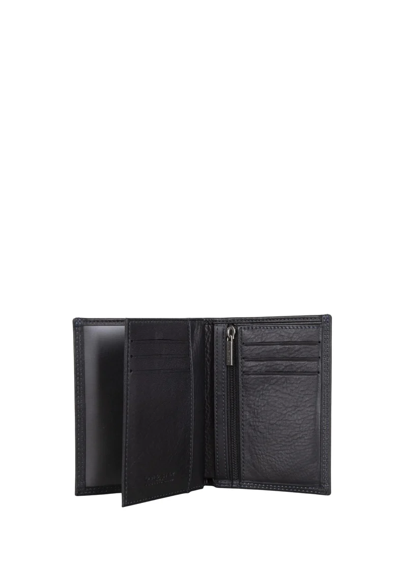 Lancaster Portefeuille Européen cuir de vachette Anti Piratage Noir/Bleu