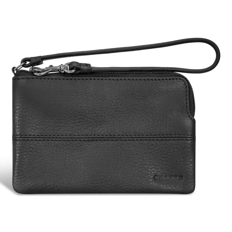Onyx / Leather Wristlet