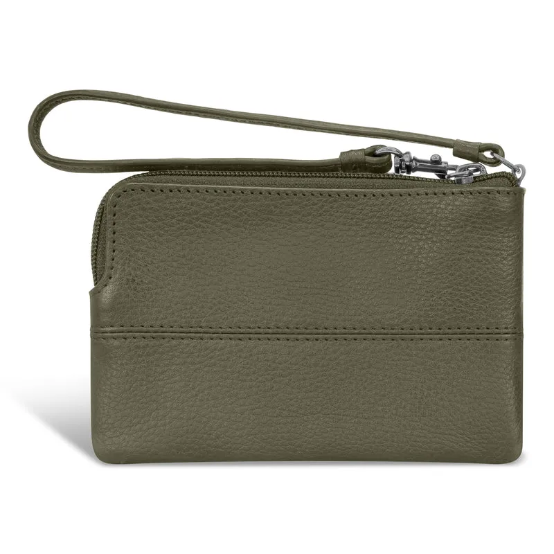 Onyx / Leather Wristlet