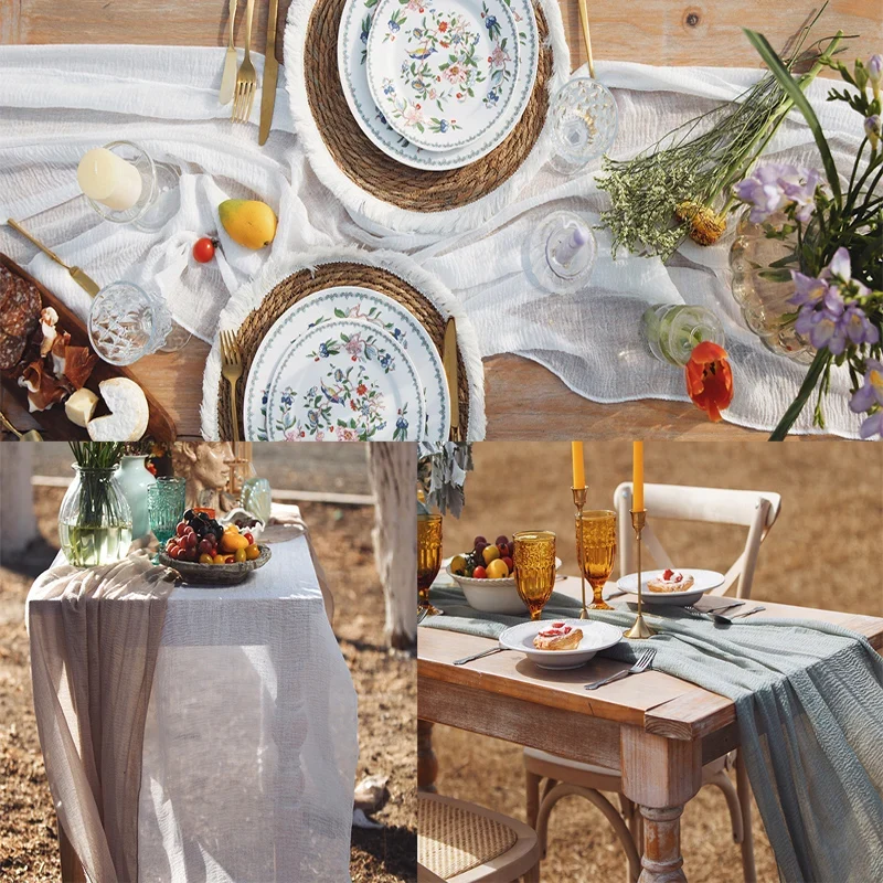 Chemin de Table en Gaze Effet Boho Champêtre Mariage & Fêtes