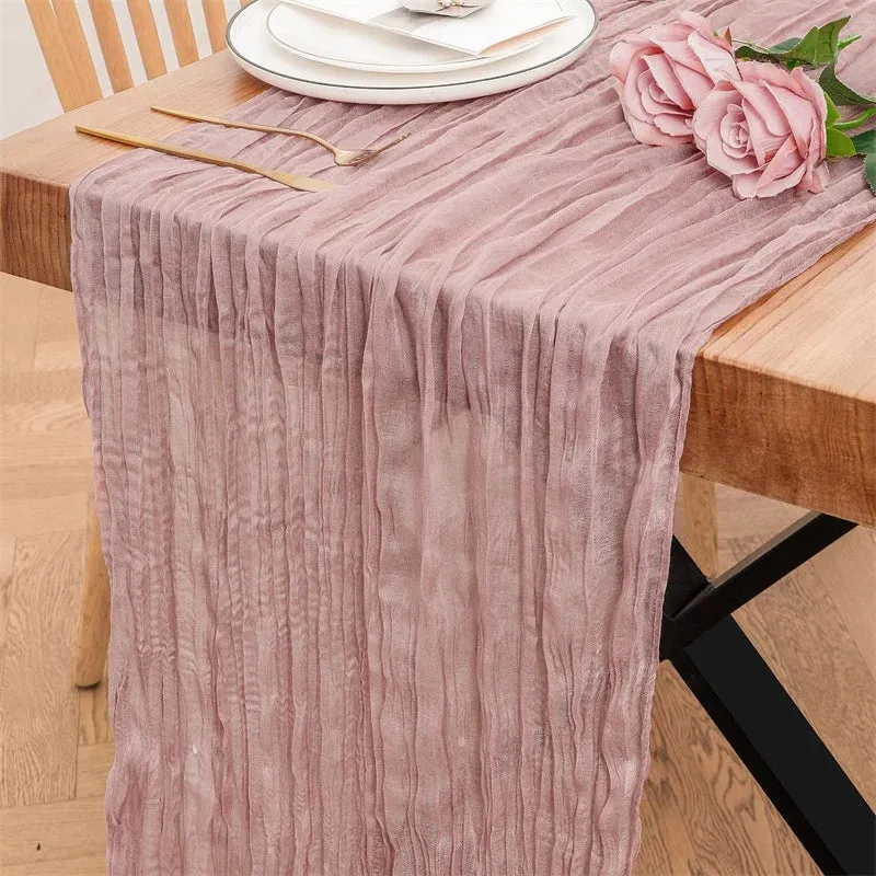 Chemin de Table en Gaze Effet Boho Champêtre Mariage & Fêtes