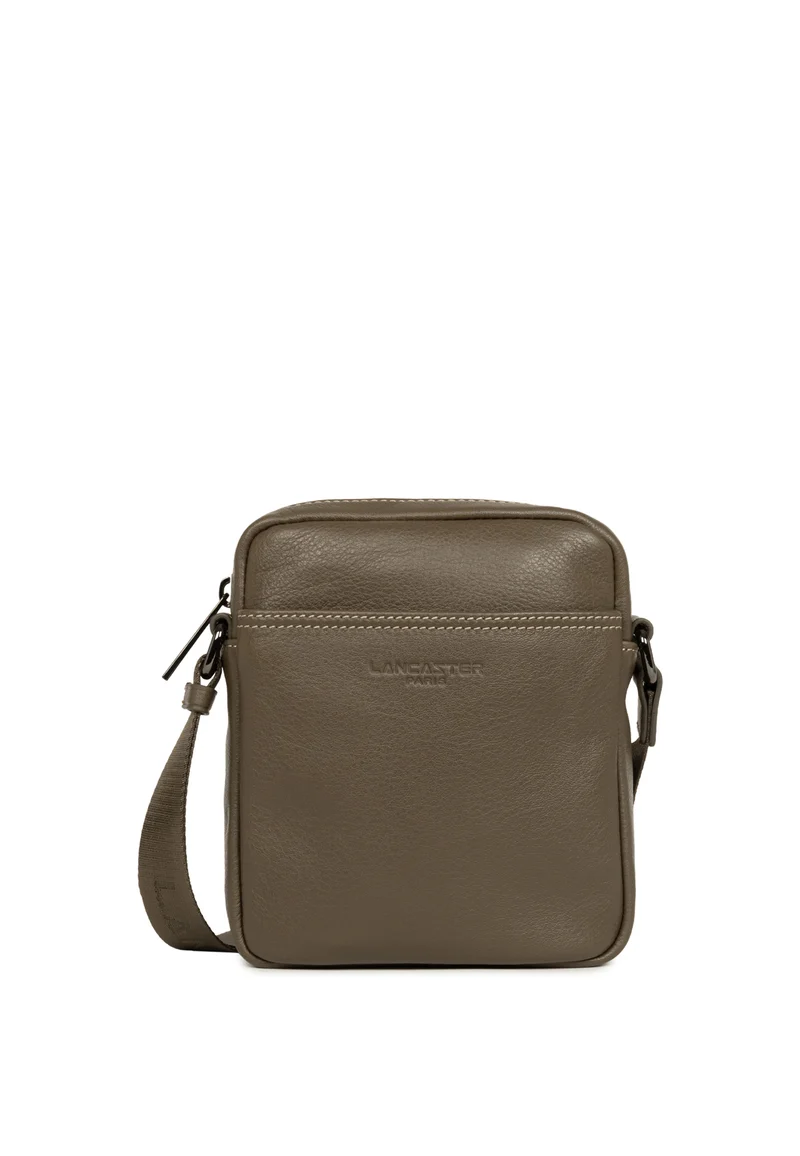 Lancaster Mini Sacoche Soft Vintage Homme Cuir Kaki