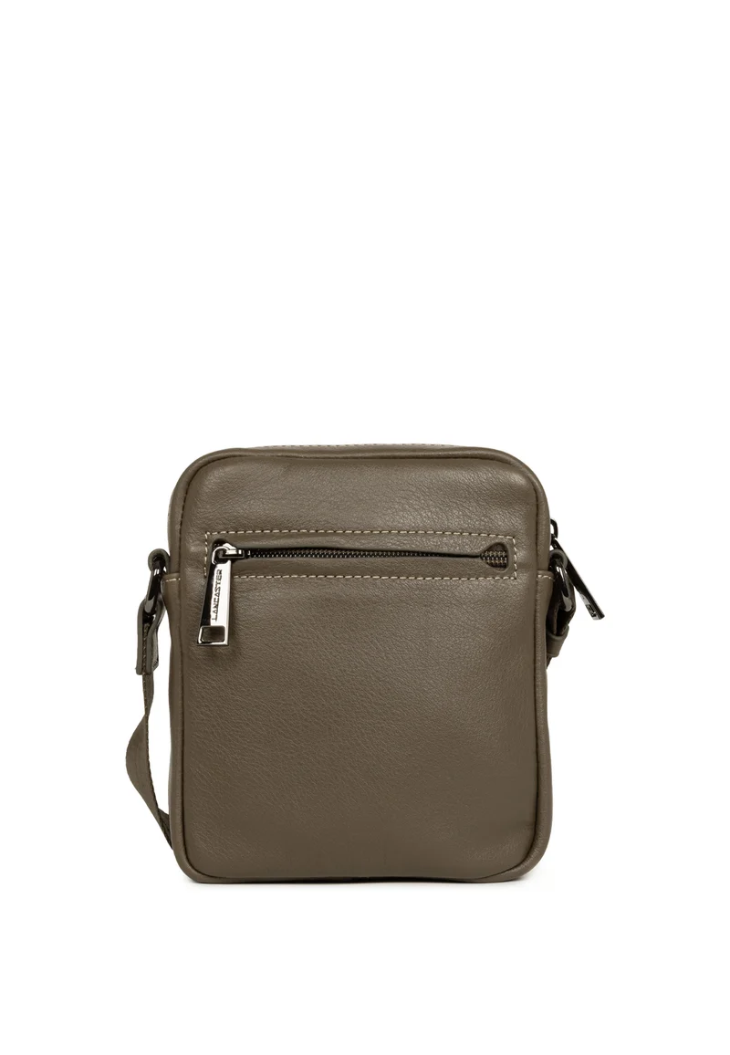Lancaster Mini Sacoche Soft Vintage Homme Cuir Kaki