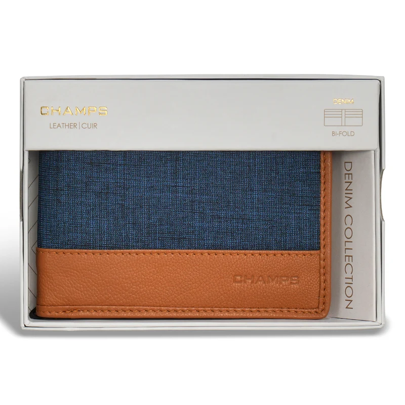Denim / Leather Bi-Fold Wallet