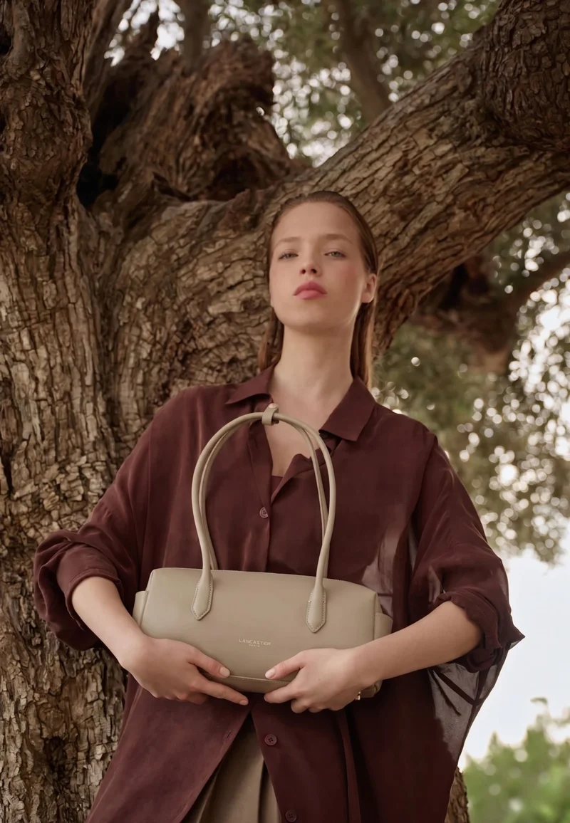 Lancaster Sac trotteur Zippé Donna Cube Lin