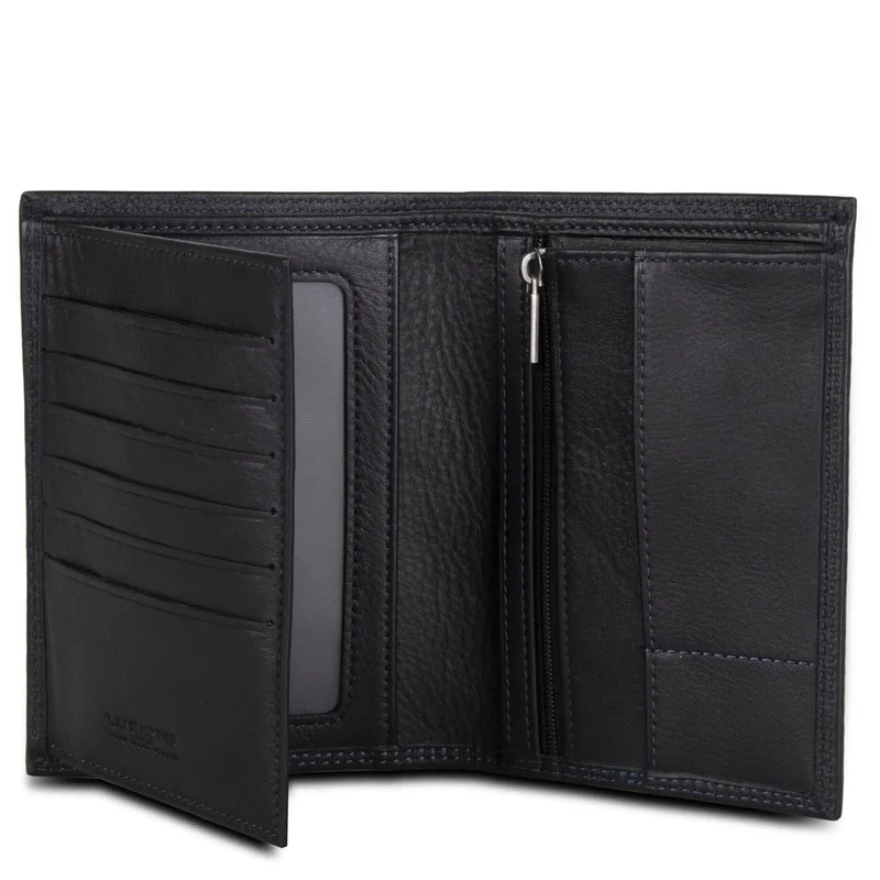 Lancaster Portefeuille cuir anti piratage Noir/Bleu
