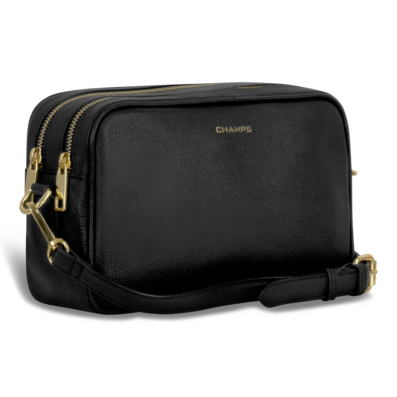 Gala / Leather Double-Zip Shoulder Bag