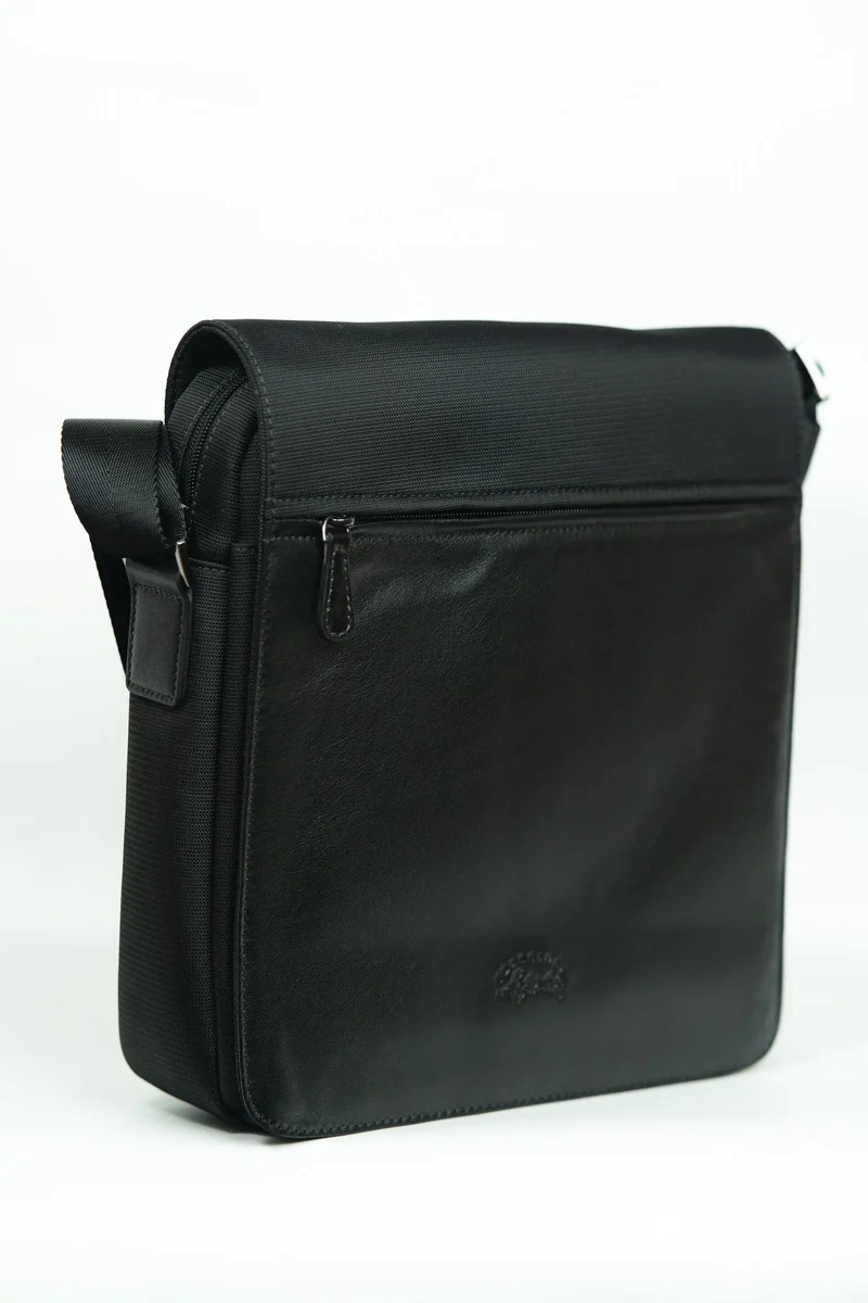 Francinel Sacoche Cuir/Toile Porto Noir
