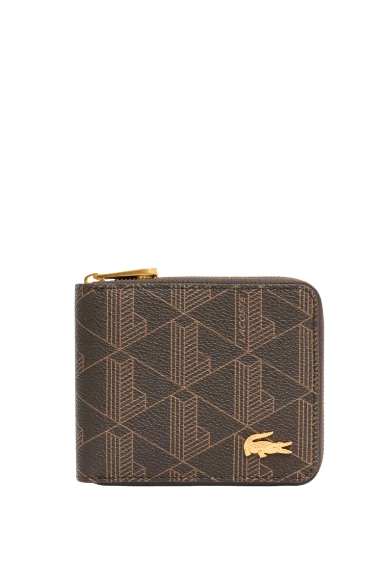 Lacoste Portefeuille Zippé The Blend Mono Noir Shiitake