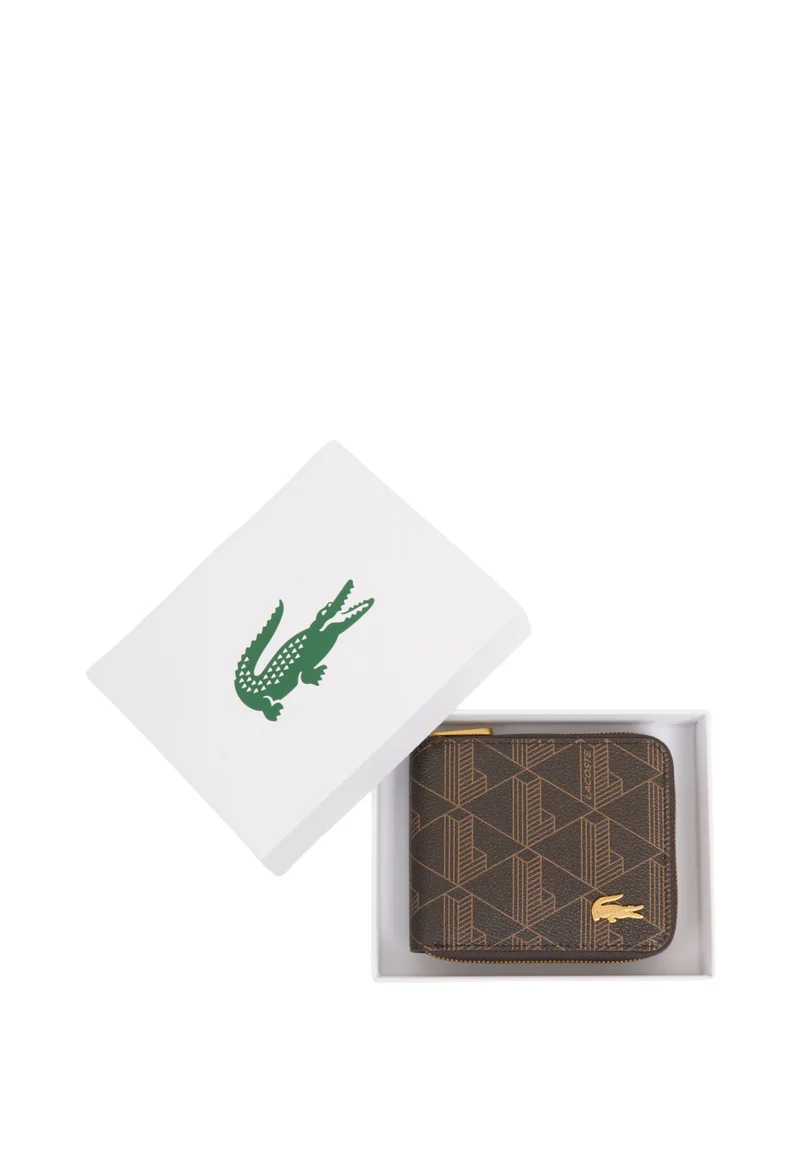Lacoste Portefeuille Zippé The Blend Mono Noir Shiitake