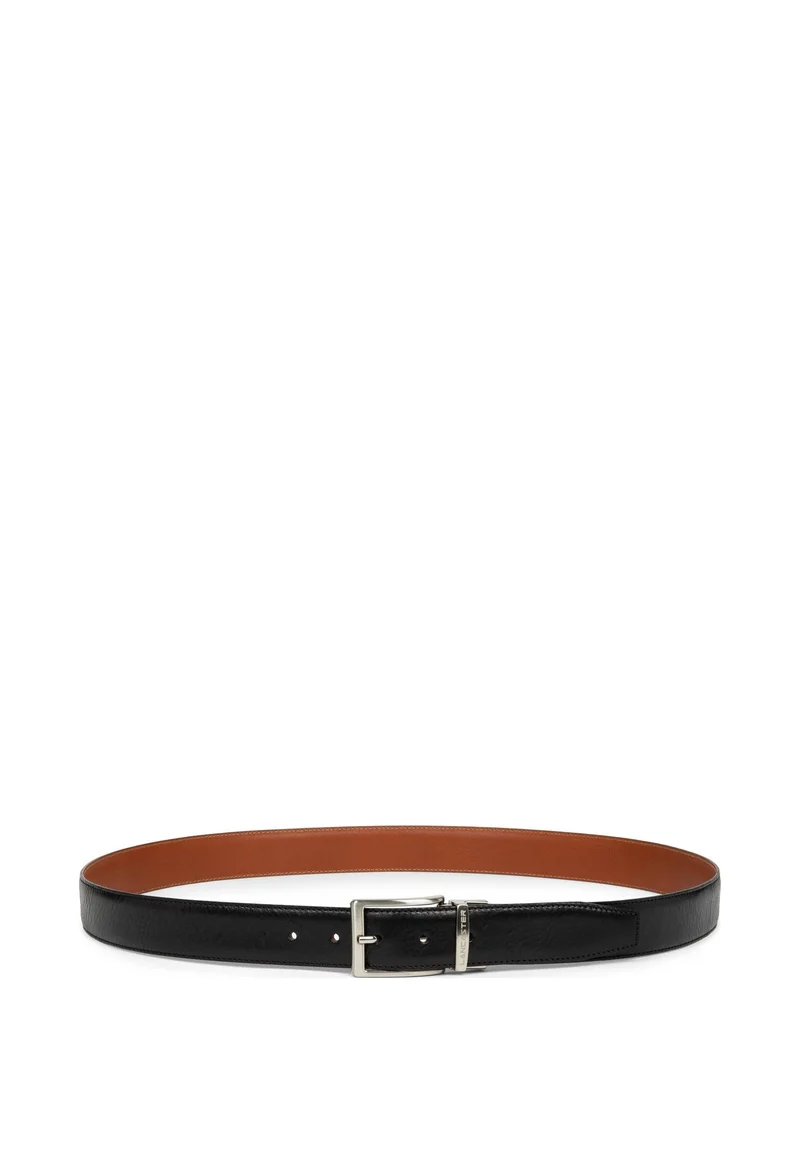 Lancaster Ceinture Cuir Lisse Homme Noir - Vison