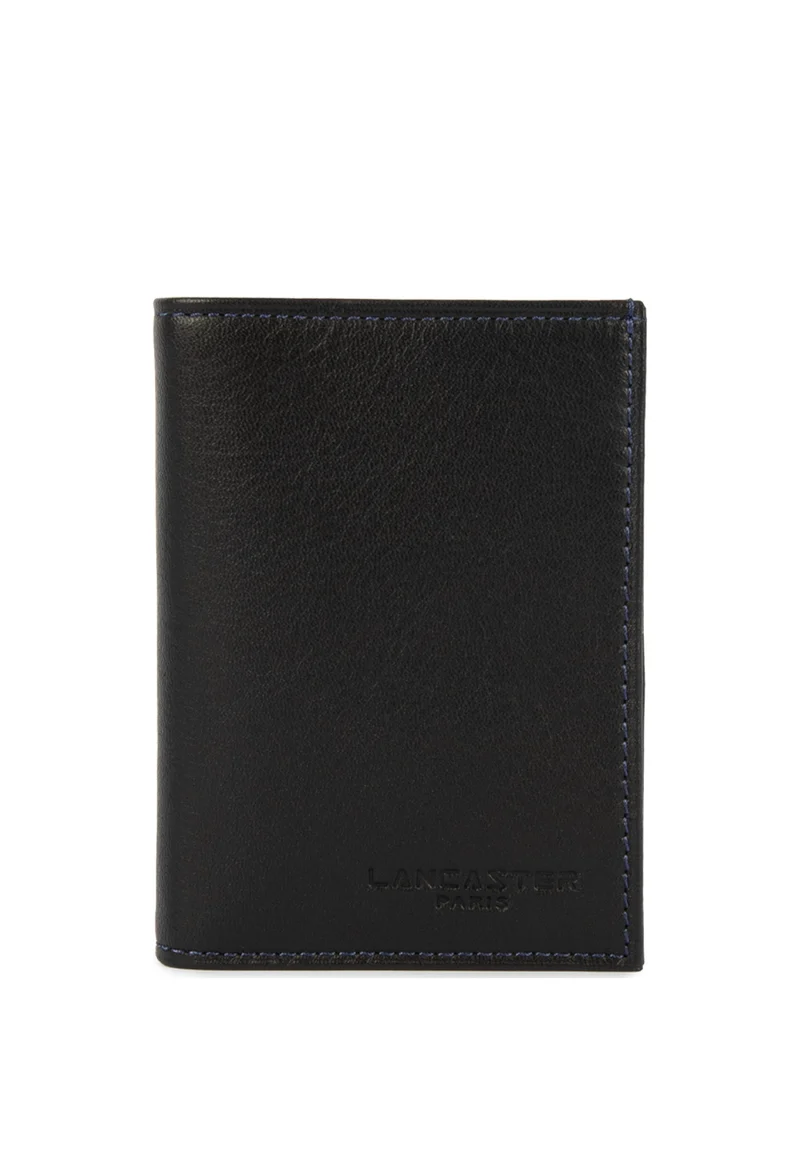 Lancaster Portefeuille Pliée Soft Vintage Homme Noir - Bleu