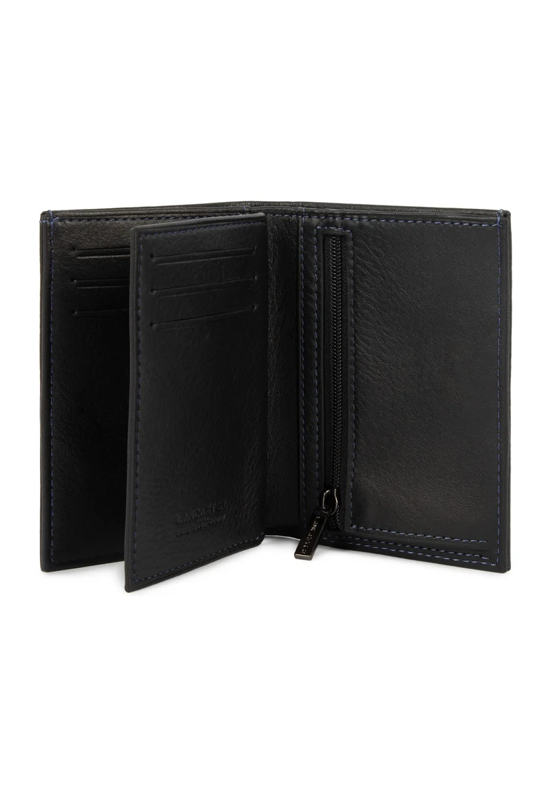 Lancaster Portefeuille Pliée Soft Vintage Homme Noir - Bleu
