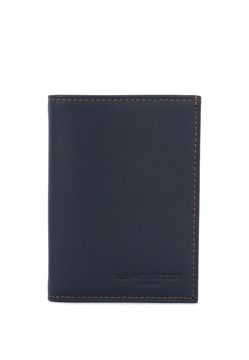 Lancaster Portefeuille Pliée Soft Vintage Homme Bleu foncé - Camel