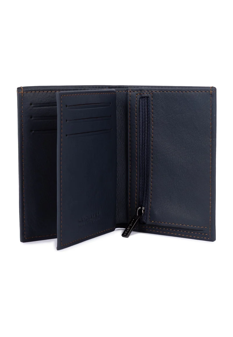 Lancaster Portefeuille Pliée Soft Vintage Homme Bleu foncé - Camel