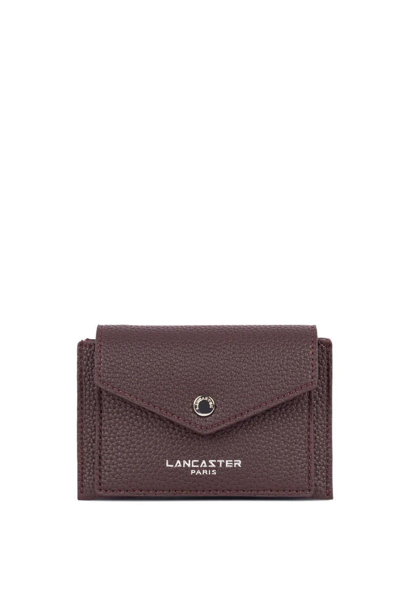 Lancaster Porte-cartes A rabat avec pression Maya Double KBA Bordeaux foncé