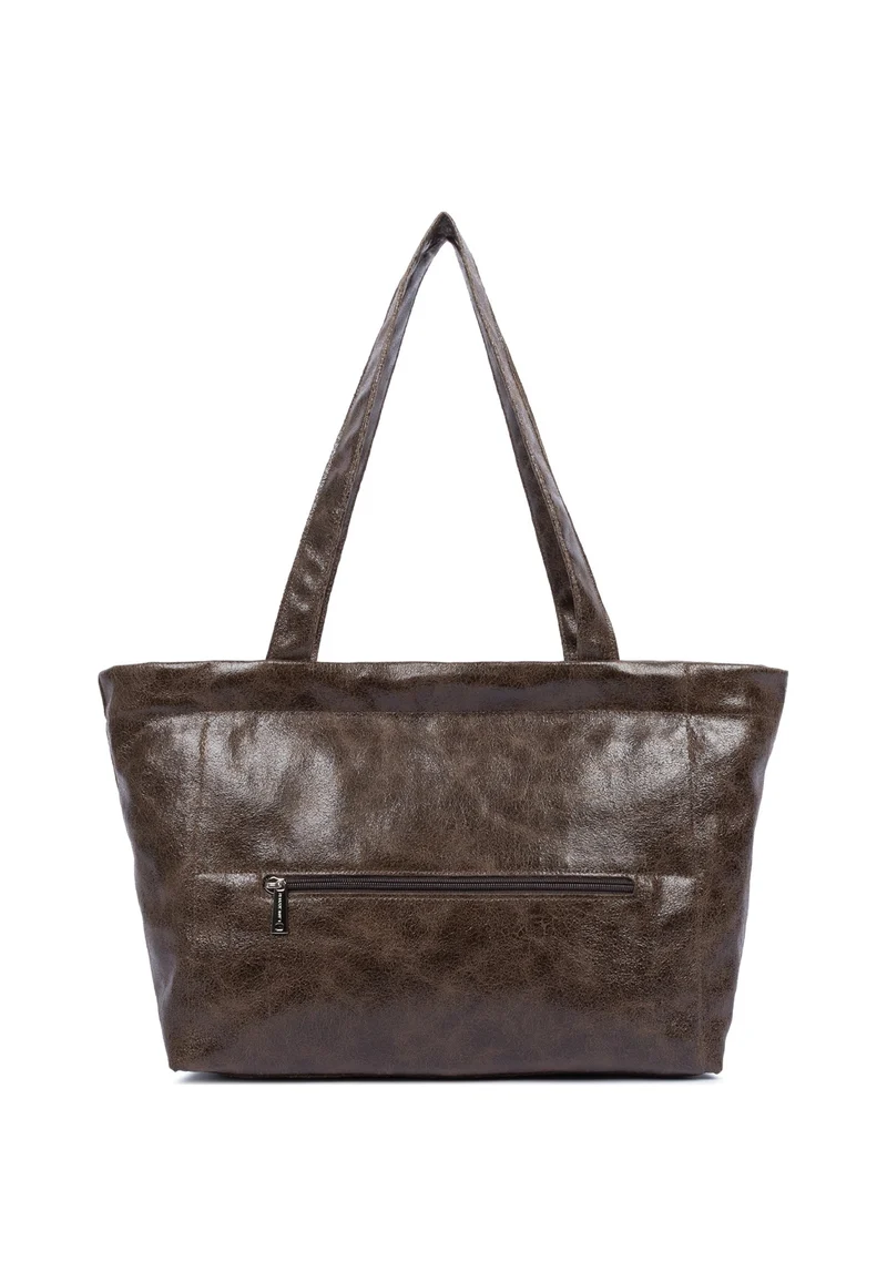 Lancaster Sac cabas épaule Zippé Rétro KBA Marron