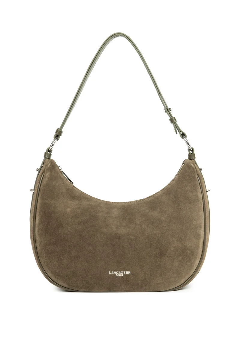 Lancaster Sac besace Zippé L Suède IT Kaki foncé