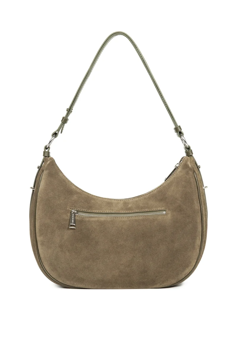 Lancaster Sac besace Zippé L Suède IT Kaki foncé