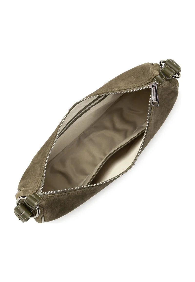 Lancaster Sac besace Zippé L Suède IT Kaki foncé