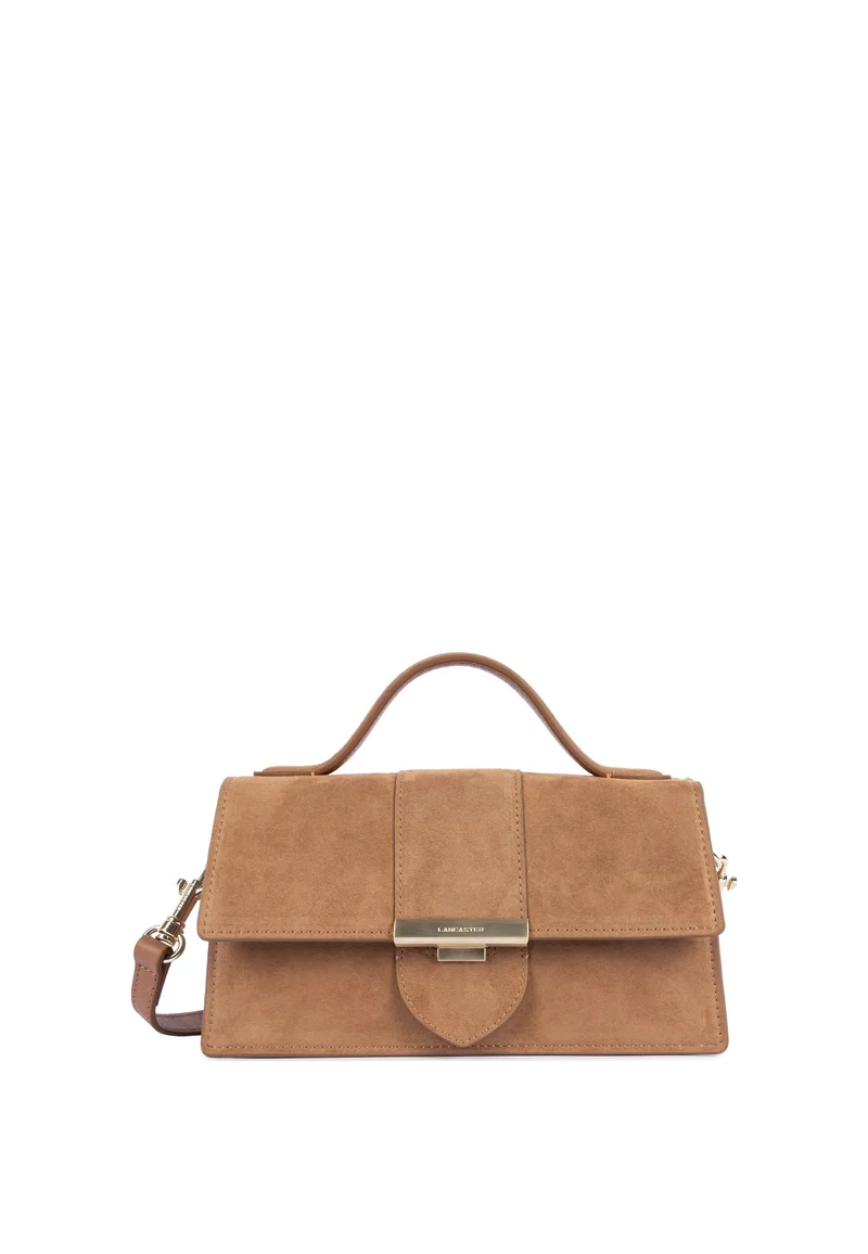 Lancaster Sac à main A rabat avec fermoir Suède Ily Camel