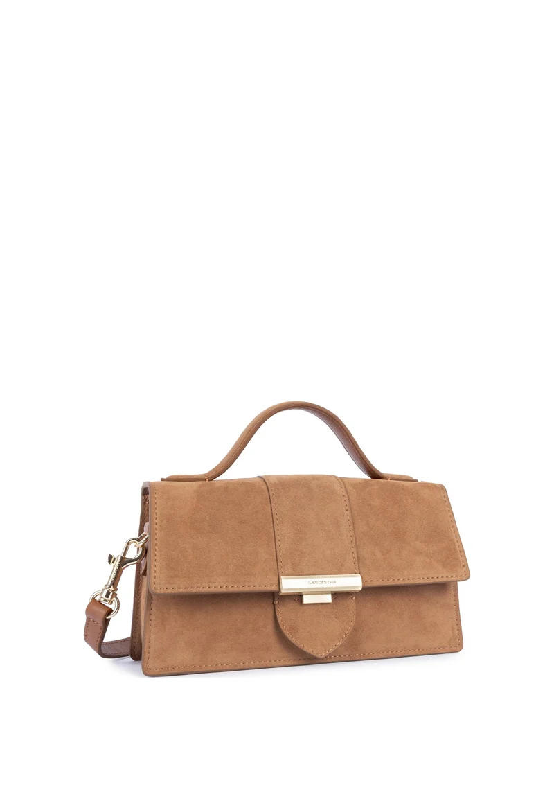 Lancaster Sac à main A rabat avec fermoir Suède Ily Camel