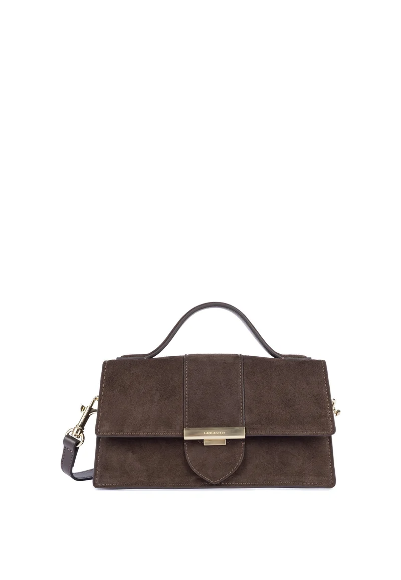 Lancaster Sac à main A rabat avec fermoir Suède Ily Marron