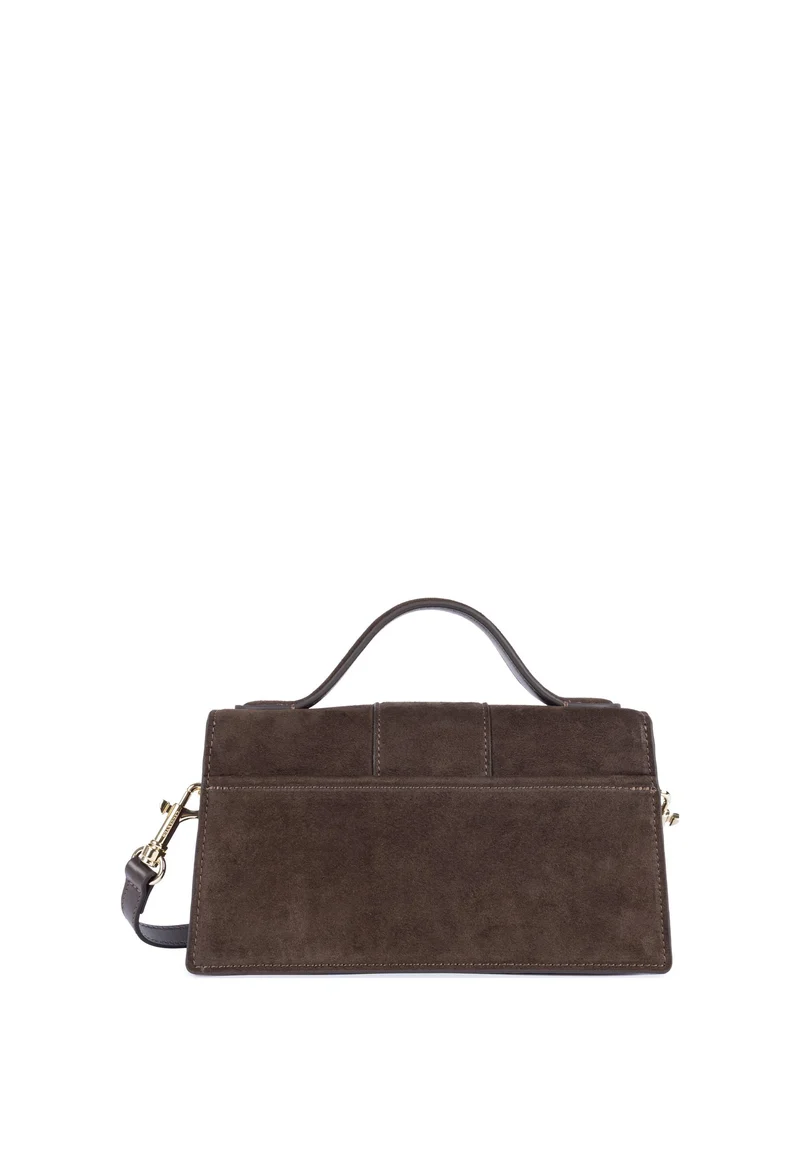 Lancaster Sac à main A rabat avec fermoir Suède Ily Marron
