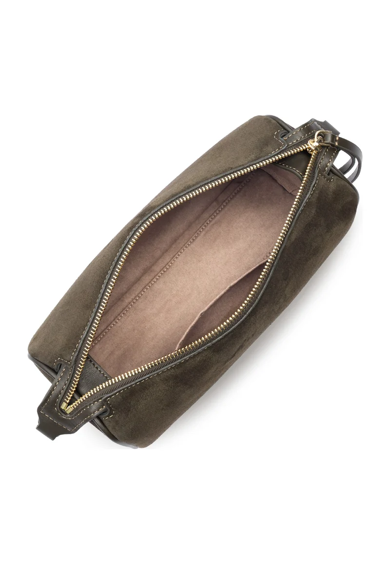 Lancaster Sac rectangle Zippé M Suède Kaki