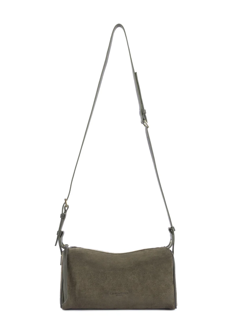Lancaster Sac rectangle Zippé M Suède Kaki