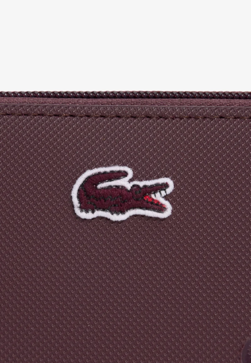 Lacoste Grand portefeuille zippé Bordeaux Oxalis