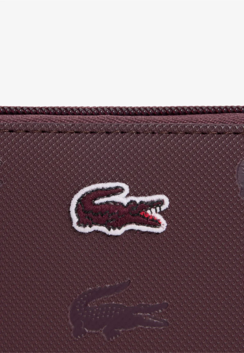 Lacoste Mini porte-monnaie zippé Bordeaux Oxalis