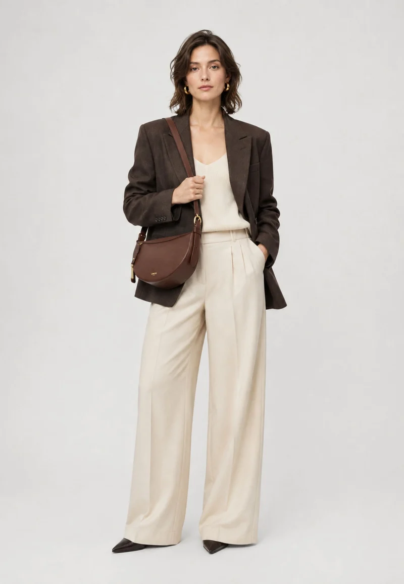 Lancel Faubourg Demi-Lune Sac Bandoulière Noix De Coco