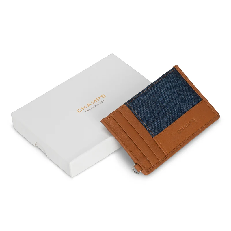 Denim / Leather Slim Cardholder