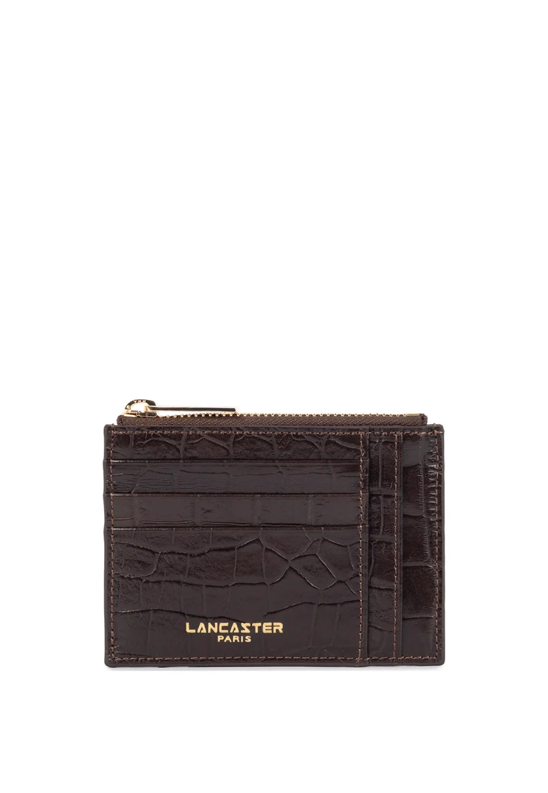Lancaster Porte-cartes Zippé Exo Marron Foncé