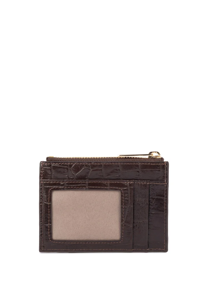 Lancaster Porte-cartes Zippé Exo Marron Foncé