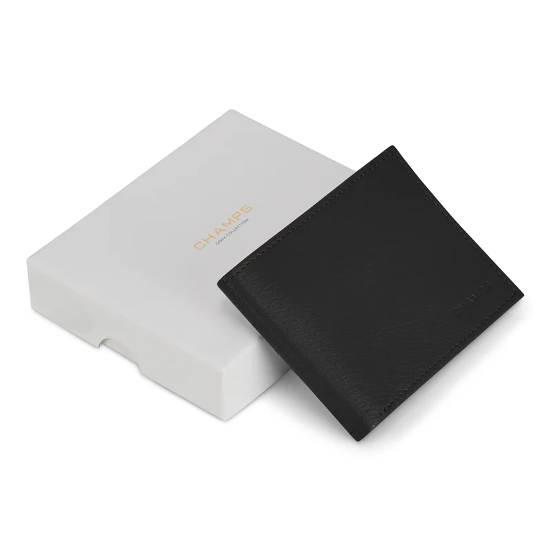 Onyx / Leather Bi-Fold Wallet
