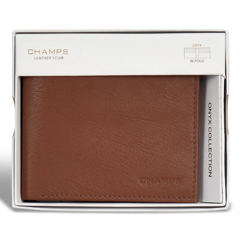 Onyx / Leather Bi-Fold Wallet