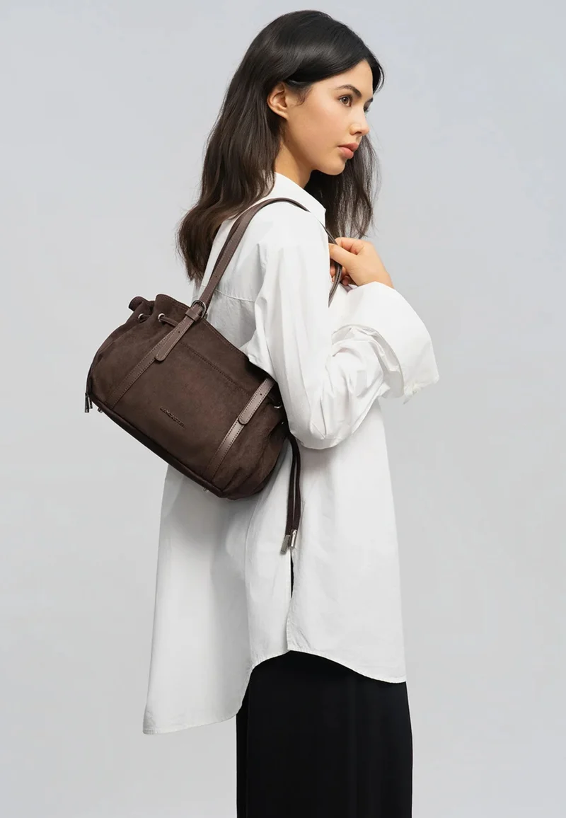 Lancaster Sac cabas épaule Zippé M Velvet Emma Marron