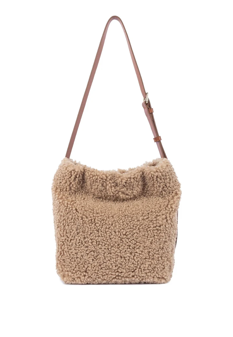 Lancaster Sac seau Aimantée Moumoute Cognac