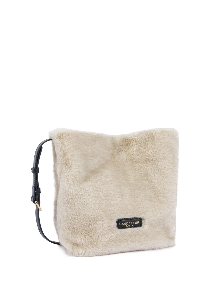 Lancaster Sac seau Aimantée Moumoute Ecru - Noir