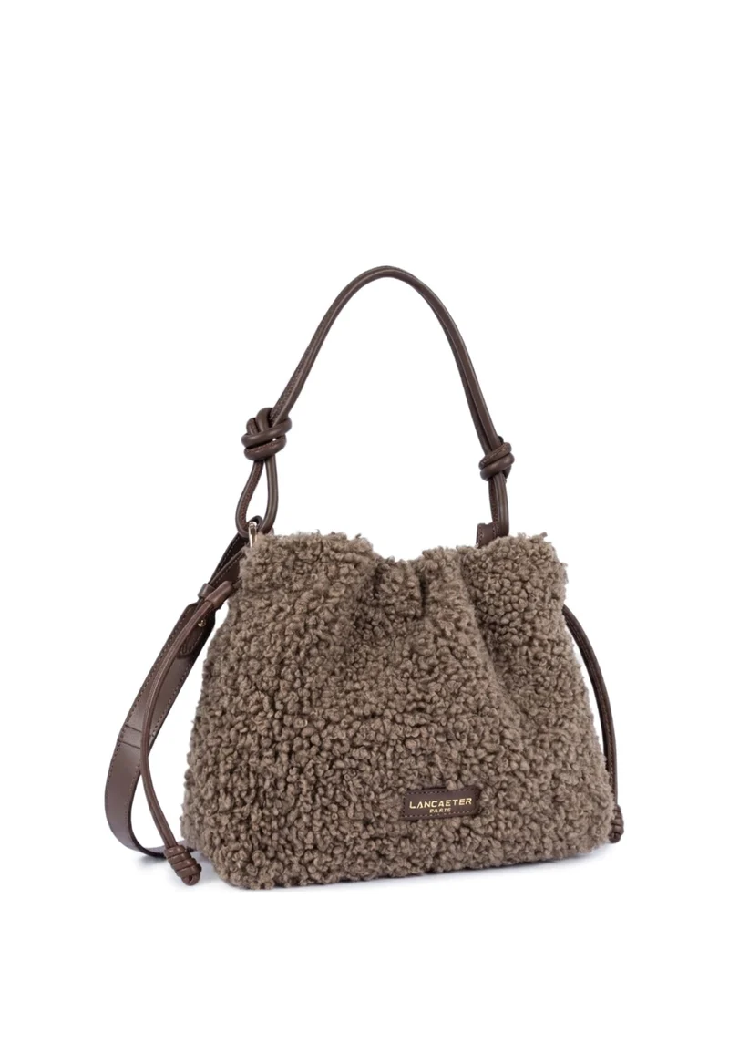 Lancaster Sac besace A lacets coulissants M Moumoute Marron