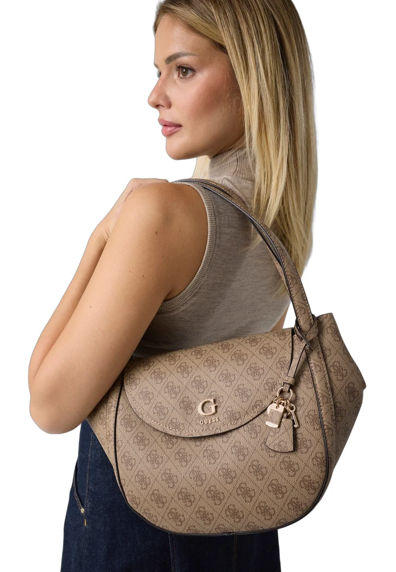 Guess Sac à Rabat Coleen Monogramme Latte Logo