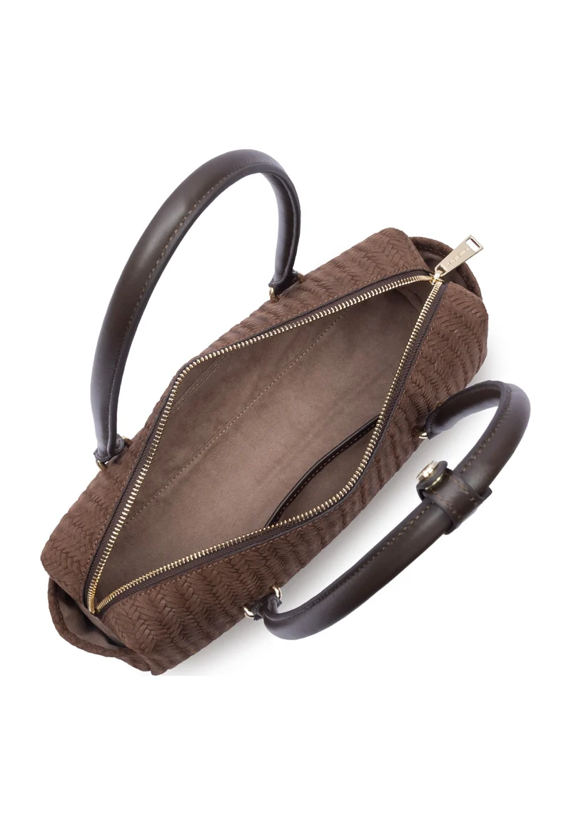 Lancaster Sac rectangle Zippé Tressé Cube Marron