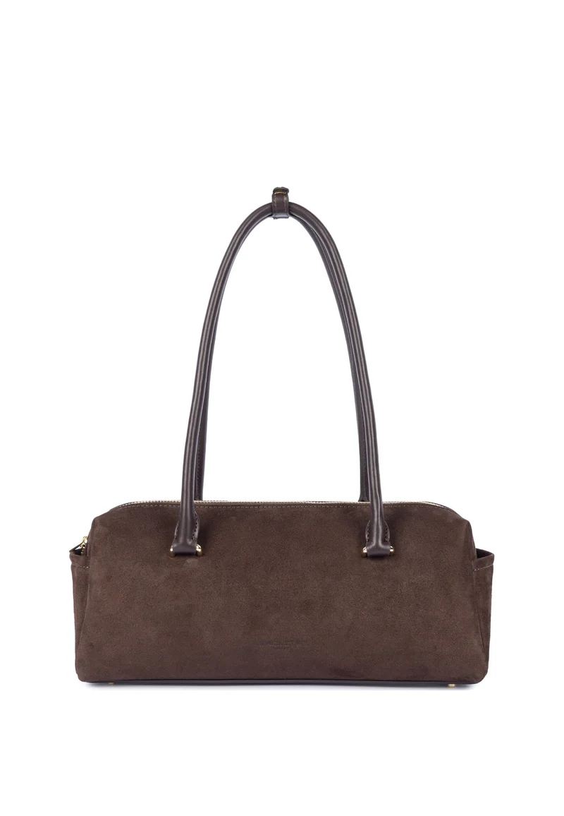 Lancaster Sac rectangle Zippé Suède Cube Marron