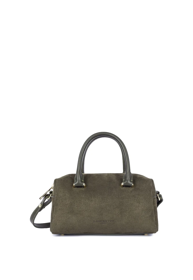 Lancaster Sac à main Zippé Suède Cube Kaki