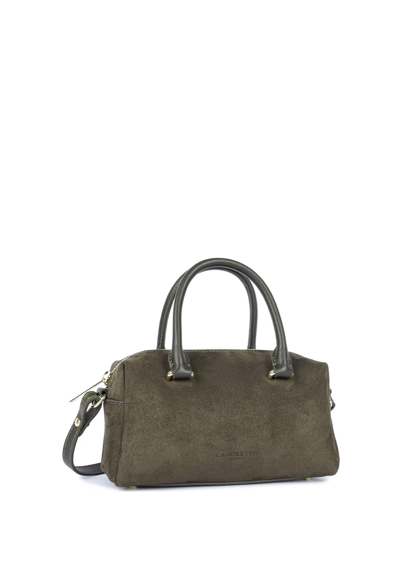 Lancaster Sac à main Zippé Suède Cube Kaki