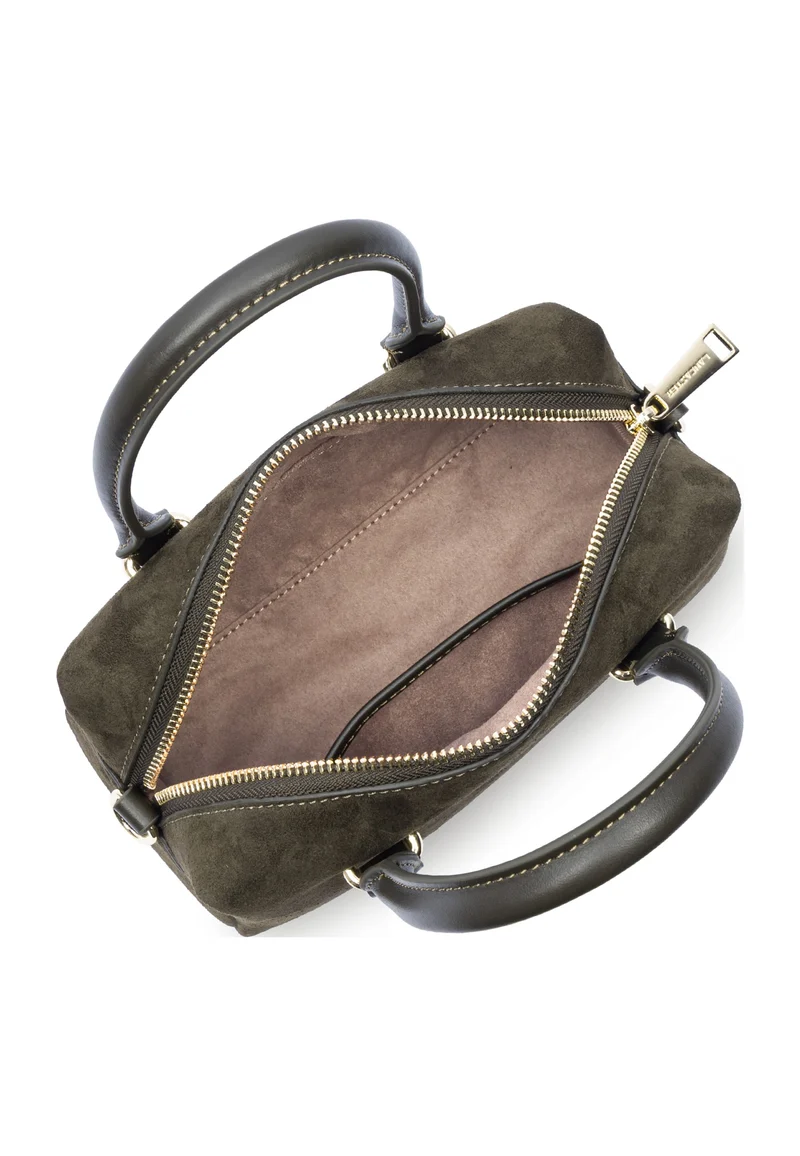 Lancaster Sac à main Zippé Suède Cube Kaki